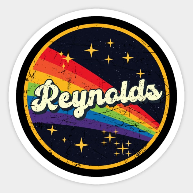 Reynolds // Rainbow In Space Vintage Grunge-Style Sticker by LMW Art